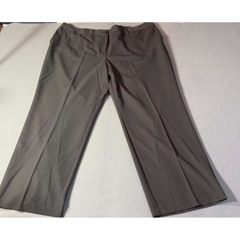 Worthington Straight Leg Trouser Pants Womens 24W Plus Black High Rise Zip NEW